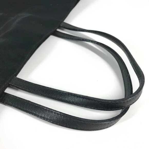 FENDI FF logo mesh big Tote Bag Beach bag Hand Bag Nylon mesh / Leather Black - Picture 9 of 13